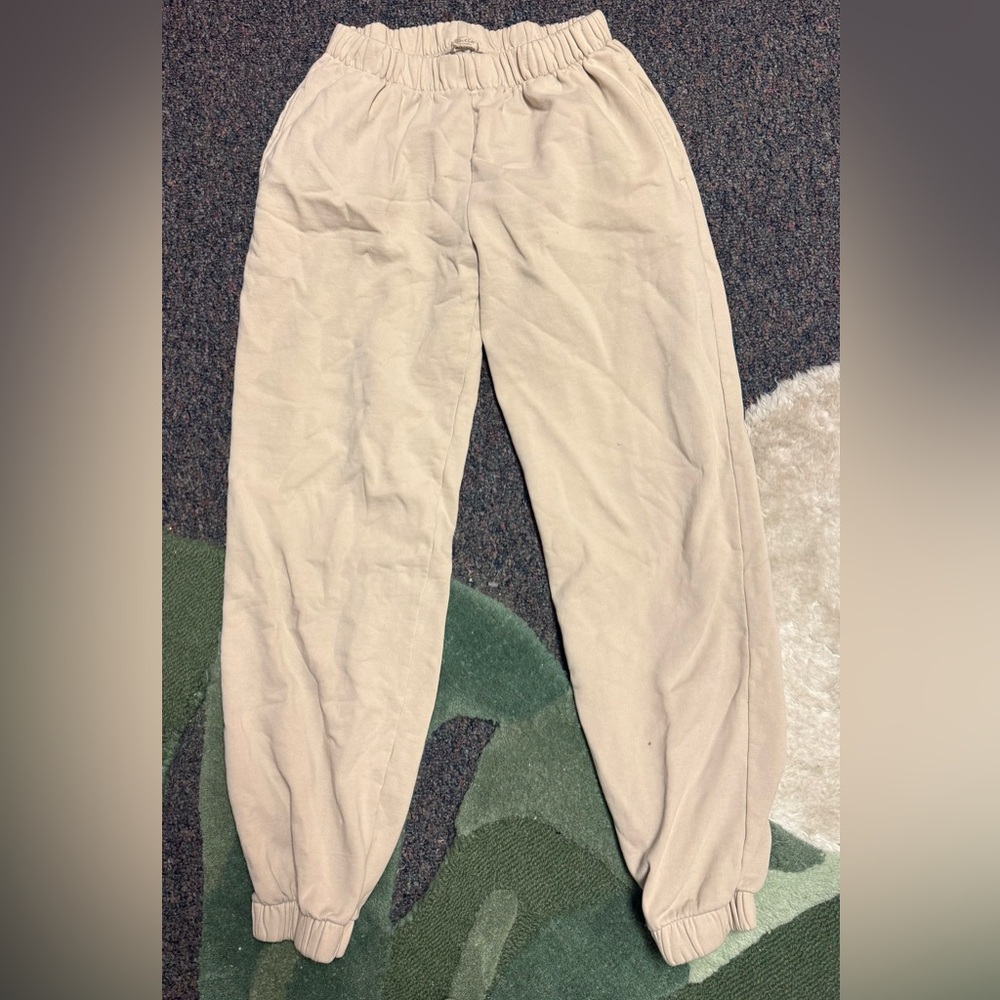Brandy Melville/John Galt Heavyweight Beige Cotton Sweatpants - Size S
